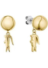 Paar Ohrstecker Lacoste "MATCHPOINT", gelbgoldfarben, edelstahlfarben, Ohrringe, Damen, Edelstahl