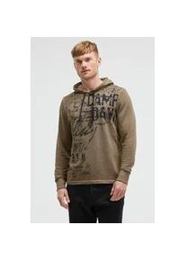 Kapuzensweatshirt CAMP DAVID, Herren, Gr. XXL, beige, Sweatware, Material: Grundmaterial: 100% Polyester, Ausbrenner: 100% Baumwolle, bedruckt, relaxed fit normal, Rundhals, eingesetzt Rippb&uuml;ndchen, Sweatshirts, mit Ausbrenner-Effekten