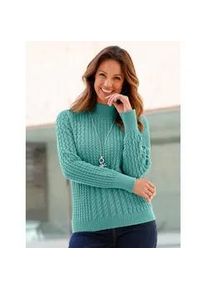 Stehkragenpullover Inspirationen "Stehkragen-Pullover", Damen, Gr. 40, gr&uuml;n (salbei), 100% Baumwolle, unifarben, Pullover Stehkragenpullover