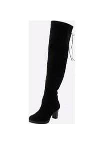 Overkneestiefel sheego, Damen, Gr. 40, XL-Schaft, schwarz, Lederimitat, Polyester, Schuhe