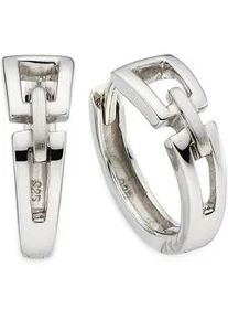 Paar Creolen Bruno Banani "Schmuck Geschenk Silbercreolen", silberfarben, Ohrringe, Damen, 14mm, Silber 925 (Sterlingsilber)
