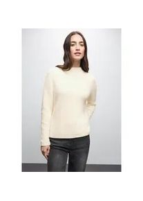 Rundhalspullover Street One, Damen, Gr. 46, soft beige, Web, Obermaterial: 78% Polyamid, 12% Polyacryl, 10% Baumwolle, unifarben, normal h&uuml;ftbedeckend, Rundhals, Pullover Rundhalspullover, in softer Federgarn-Qualit&auml;t