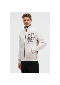 Sweatjacke CAMP DAVID, Herren, Gr. XXL, ash, Material: 50% Baumwolle, 50% Polyester, bedruckt, bestickt, relaxed fit normal, hoch geschlossener Ausschnitt, eingesetzt Rippb&uuml;ndchen, Sweatjacken Sweatjacke, mit Stehkragen