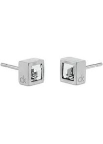 Paar Ohrstecker Lacoste "CK ESSENTIAL LINKS", edelstahlfarben, kristallwei&szlig;, kristallwei&szlig;, Ohrringe, Damen, Edelstahl, mit Preciosa Crystal