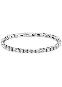 Tennisarmband Bruno Banani "Schmuck Geschenk Edelstahlarmband", edelstahlfarben, kristallwei&szlig;, kristallwei&szlig;, Armb&auml;nder, Damen, 19cm, Edelstahl, Tennisarmband, mit Zirkonia (synth.)