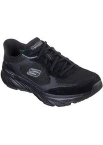 Slip-On Sneaker Skechers "EDGERIDE-ERLON", Herren, Gr. 44, schwarz, Lederimitat, Textil, Veloursleder, unifarben, Schuhe, Trainingsschuh, Trekkingschuh mit Relaxed Fit Passform