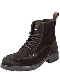 Pantofola d'Oro Schn&uuml;rstiefelette PANTOFOLA D ́ORO "Pantofola d'Oro Stiefelette Veloursleder", Herren, Gr. 41, braun (dunkelbraun), Veloursleder, Schuhe Schn&uuml;rstiefelette