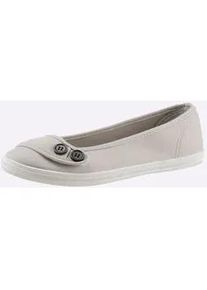 Ballerina Casual Looks, Damen, Gr. 36, grau (hellgrau), Textil, Schuhe Ballerina