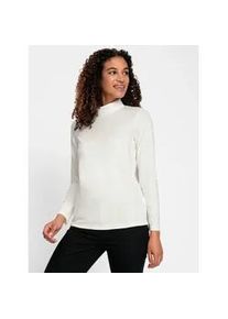 Rollkragenshirt Casual Looks "Rollkragen-Shirt", Damen, Gr. 52, beige (ecru), 95% Baumwolle, 5% Elasthan, unifarben, Shirts