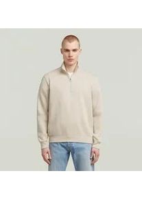 G-Star Raw Sweatshirt G-STAR "Premium Core Half Zip", Herren, Gr. M, wei&szlig;bait, Sweatware, Obermaterial: 55% Baumwolle, 45% Polyester, unifarben, regular fit normal, Rundhals, Rippb&uuml;ndchen, Sweatshirts Sweatshirt, mit Stehkragen
