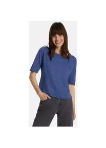 LIEBLINGSST&Uuml;CK T-Shirt LIEBLINGSST&Uuml;CK "Candice", Damen, Gr. S, jeans, Single Jersey, Obermaterial: 100% Baumwolle, clean, unifarben, regular fit normal, Rundhals, Rollsaum, Shirts T-Shirt, mit Rundhals