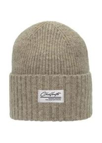 Beanie Chillouts "Agneta Hat", Damen, beige, Feinstrick, Materialmix, M&uuml;tzen Beanie, Mit Wollanteil, extra breiter Umschlag