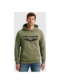 PME-Legend Kapuzensweatshirt PME LEGEND "Hooded soft terry with logo", Herren, Gr. M, gr&uuml;n (loden gr&uuml;n), Sweatware, Obermaterial: 80% Baumwolle, 20% Polyester, bedruckt, regular fit taillenbedeckt, B&uuml;ndchen, Sweatshirts, mit Logo Print
