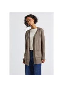 Cardigan Street One, Damen, Gr. 34, mocha dream meliert, Web, 37% Baumwolle, 34% Polyacryl, 26% Polyester, 3% Elasthan, unifarben, normal h&uuml;ftbedeckend, ohne Ausschnitt, B&uuml;ndchen, Strickjacken, soft und weich