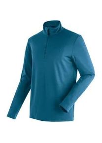 Fleecepullover Maier Sports "Felix", Herren, Gr. 60, saphirblau, 100% Polyester, hoch geschlossener Ausschnitt, Sweatshirts Fleecepullover, Herren Fleece, funktioneller Midlayer, Half-Zip, Regular Fit
