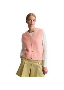 Marc O'Polo V-Ausschnitt-Pullover MARC O'POLO DENIM "aus Schurwolle-Alpakawolle-Mix", Damen, Gr. L, rosa (rose powder), Obermaterial: 33% Polyamid, 32% Alpaka, 32% Schurwolle, 3% Elasthan, unifarben, V-Ausschnitt, Pullover