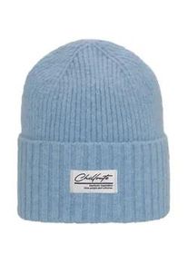 Beanie Chillouts "Agneta Hat", Damen, blau (light blau), Feinstrick, Materialmix, M&uuml;tzen Beanie, Mit Wollanteil, extra breiter Umschlag