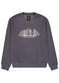Sweater Alpha Industries "Studio Edition Vibe Sweatshirt", Herren, Gr. 3XL, grau (vintage grau), Obermaterial: 80% Baumwolle, 20% Polyester, loose fit, Sweatshirts Sweater