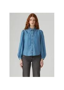 Levi's Langarmbluse LEVI'S, Damen, Gr. L (40), beige (bright mid stone), Web, Obermaterial: 60% Lyocell, 40% Baumwolle, weit taillenbedeckt, Puff&auml;rmel, Blusen, Mit Puff&auml;rmel