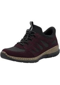 Slip-On Sneaker Rieker "Ready2GO", Damen, Gr. 38, lila (brombeere, schwarz), Nubuklederimitat, Textil, Schuhe, Schlupfschuh, Halbschuh, Freizeitschuh, Slipper mit Schnellverschluss