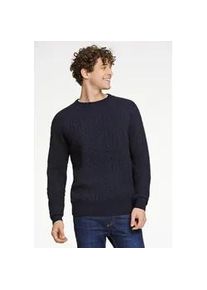 Strickpullover LINDBERGH, Damen, Gr. L, blau (navy), Strick, Obermaterial: 80% Wolle, 20% Polyamid, unifarben, relaxed fit h&uuml;ftbedeckend, Rundhals, Strickb&uuml;ndchen, Pullover Strickpullover, mit Zopfmuster, hoher Wollanteil