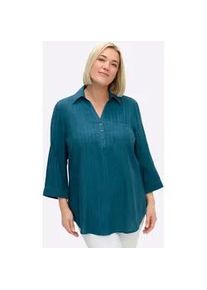 Schlupfbluse sheego, Damen, Gr. 58, topas, 100% Viskose, unifarben, Blusen Schlupfbluse