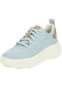 Sneaker Geox "Geox Sneaker Lederimitat/Textil", Damen, Gr. 41, blau (hellblau), Lederimitat, Textil, Schuhe Sneaker