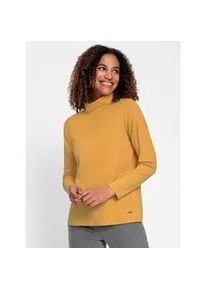 Rollkragenshirt Casual Looks "Rollkragen-Shirt", Damen, Gr. 50, gelb (ocker), 95% Baumwolle, 5% Elasthan, unifarben, Shirts