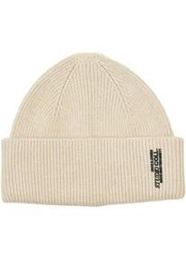Jack & Jones Beanie JACK & JONES "JACCOLL REGULAR BEANIE NOOS", Herren, moonbeam, Strick, Viskosemischung, bedruckt, M&uuml;tzen Beanie