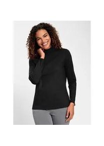 Rollkragenshirt Casual Looks "Rollkragen-Shirt", Damen, Gr. 46, schwarz, 95% Baumwolle, 5% Elasthan, unifarben, Shirts