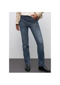 Slim-fit-Jeans Street One "QR Style Bootcut", Damen, Gr. 33, L&auml;nge 30, blau schwarz random washed, Denim/Jeans, Obermaterial: 89% Baumwolle, 8% Polyester, 3% Elasthan, unifarben, slim fit lang, Jeans Slim-fit-Jeans, im 5-Pocket-Style und mit Stretch