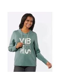 Langarmshirt Inspirationen "Shirt", Damen, Gr. 38, gr&uuml;n (jade), 50% Modal, 44% Polyester, 6% Elasthan, bedruckt, gemustert, mehrfarbig, V-Ausschnitt, Shirts Langarmshirt