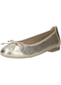 Ballerina Caprice "Caprice Ballerinas Leder", Damen, Gr. 38, silber (platin), Leder, Schuhe Ballerina