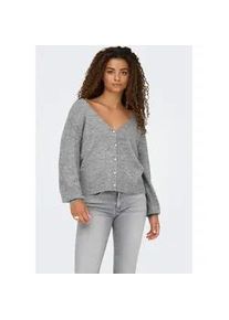 Strickjacke Only "ONLADELE LS LACE MIX REVERS CARDI CC KNT", Damen, Gr. M, grau (light grau melange detail:schwarz lace), Strick, Obermaterial: 75% Polyacryl, 22% Polyester, 3% Elasthan, meliert, regular fit, V-Ausschnitt, Rippb&uuml;ndchen, Strickjacken Strickjacke