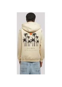 Kapuzenpullover F4NT4STIC "Escape Discover the World Palm Trees", Herren, Gr. L, beige (sand), Obermaterial: 65% Baumwolle, 35% Polyester, slim fit, Pullover Kapuzenpullover, Discover the World