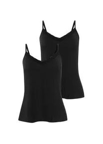 Unterhemd Jockey "Soft Stretch Lace", Damen, Gr. L, N-Gr, schwarz, Obermaterial: 92% Polyamid, 8% Elasthan, unifarben, Unterhemden Unterhemd, in lockerer Passform