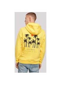 Kapuzenpullover F4NT4STIC "Escape Discover the World Palm Trees", Herren, Gr. XL, gelb (taxi gelb), Obermaterial: 65% Baumwolle, 35% Polyester, slim fit, Pullover Kapuzenpullover, Discover the World