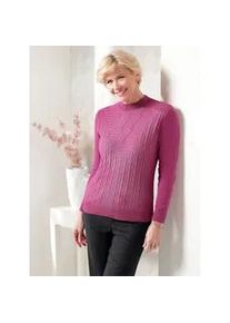 Classic Dog Stehkragenpullover CLASSIC "Pullover", Damen, Gr. 44, lila (erika), 50% Baumwolle, 50% Polyacryl, unifarben, Pullover Stehkragenpullover