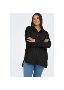 Hemdbluse Only CARMAKOMA "CARBAY LS SHIRT WVN BF", Damen, Gr. 46, schwarz, Web, Obermaterial: 100% Polyester, unifarben, Blusen Hemdbluse