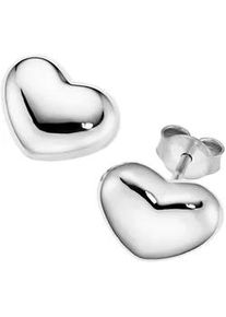 Paar Ohrstecker "in Herzform, Silber 925", silber, Giorgio Martello MILANO, Ohrringe, Damen, Silber 925 (Sterlingsilber)