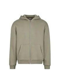 Strickpullover Urban Classics "Urban Classics Fluffy Zip Cardigan", Herren, Gr. S, paleolive, 70% Baumwolle, 30% Polyester, unifarben, normal, ohne Ausschnitt, Pullover Strickpullover