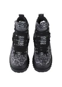 Stiefel Buffalo "Buffalo Aspha Nc Mid -Vegan Suede", Damen, Gr. 37, schwarz, grau leo, Polyurethan, unifarben, Schuhe Stiefel