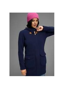 Fleecejacke Polarino, Damen, Gr. 34, blau (marine), Fleece, Obermaterial: 100% Polyester, kontrastfarbene Details, unifarben mit Farbeinsatz, bequem h&uuml;ftbedeckend, Jacken Fleecejacke, Fleece Jacke, innen mit Sherpa Fleece, Teddy Fell Imitat