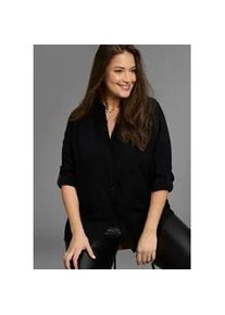 Longbluse LAURA SCOTT CURVE, Damen, Gr. 56, schwarz, Web, Obermaterial: 100% Viskose, unifarben, Basic, figurumspielend, V-Ausschnitt, Blusen Longbluse, im Tunika Stil aus weicher Viskose - GROSSE GR&Ouml;SSE