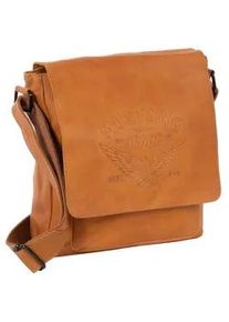 Umh&auml;ngetasche Mustang "Valencia", Damen, Gr. B/H/T: 24cm x 26cm x 9cm, braun (cognac), Leder, Taschen Umh&auml;ngetasche, mit zahlreichen F&auml;chern