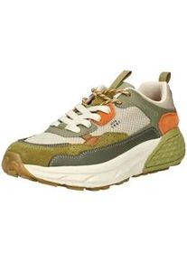 Sneaker JEEP "JEEP Sneaker Lederimitat/Textil", Herren, Gr. 41, gr&uuml;n (khaki), Lederimitat, Textil, Schuhe Sneaker