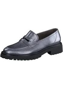 Slipper Paul Green "Paul Green Slipper Leder", Damen, Gr. 40, metallic silber, Leder, Schuhe Slipper