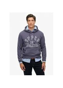 Kapuzensweatshirt Superdry "SD-ATHLETIC ESS HOODIE", Herren, Gr. XXL, beige (graustone), Sweatware, Obermaterial: 100% Seide, bedruckt, normal, Rundhals, Rippb&uuml;ndchen, Sweatshirts