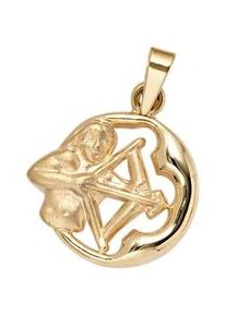 Sternzeichenanh&auml;nger Jobo "Anh&auml;nger Sternzeichen", gelbgold 375, Schmuckanh&auml;nger, Damen, Sch&uuml;tze, Gelbgold 375, 375 Gold rund 14 mm