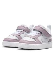 Sneaker Nike SPORTSWEAR "COURT BOROUGH LOW RECRAFT (TD)", Damen, Gr. 27, wei&szlig;, venice, plum fog, wei&szlig;, Synthetik, Textil, Schuhe Sneaker, Design auf den Spuren des Air Force 1, f&uuml;r Kinder
